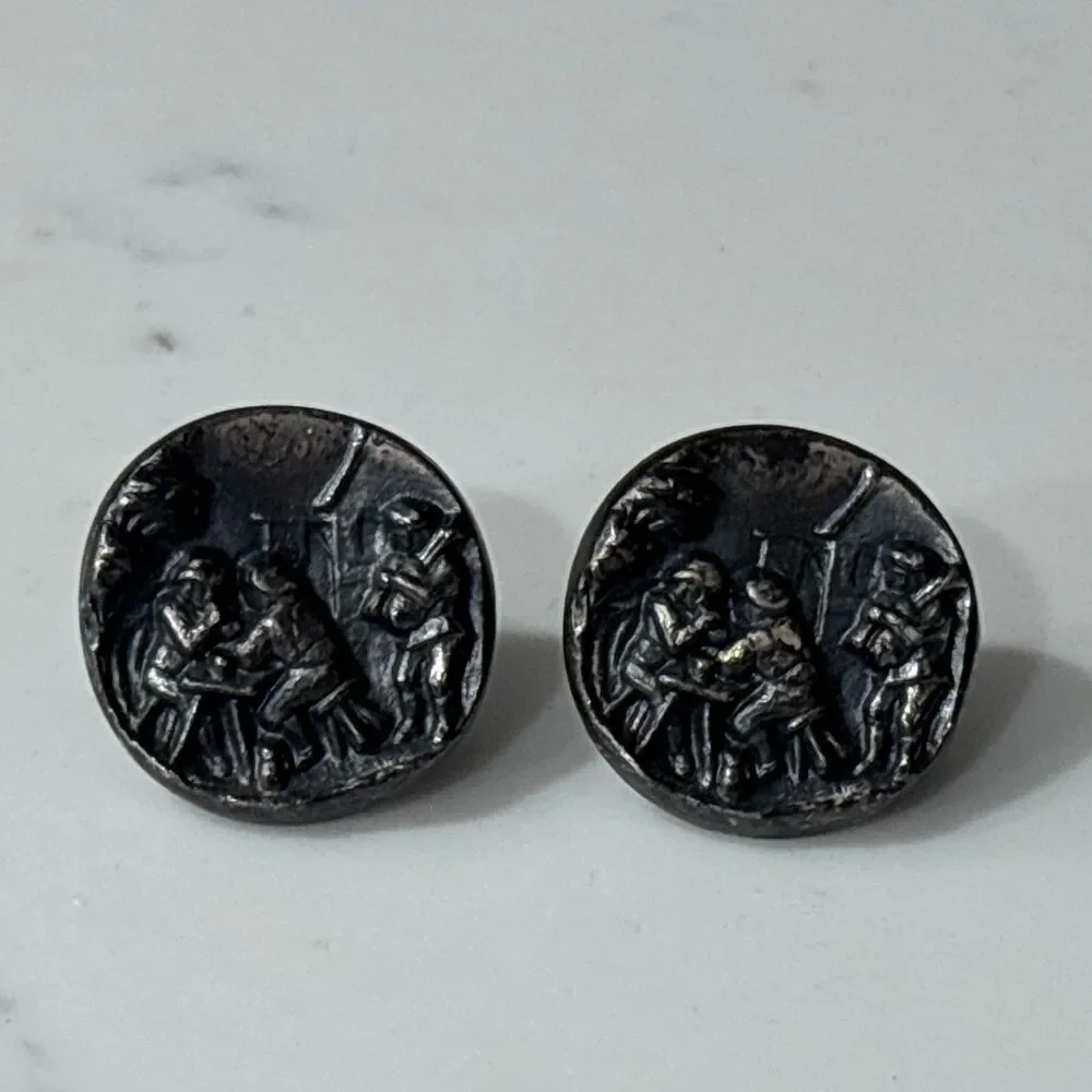 Vintage Hickok Cufflinks Beer Bar Pub Large Round USA Gift